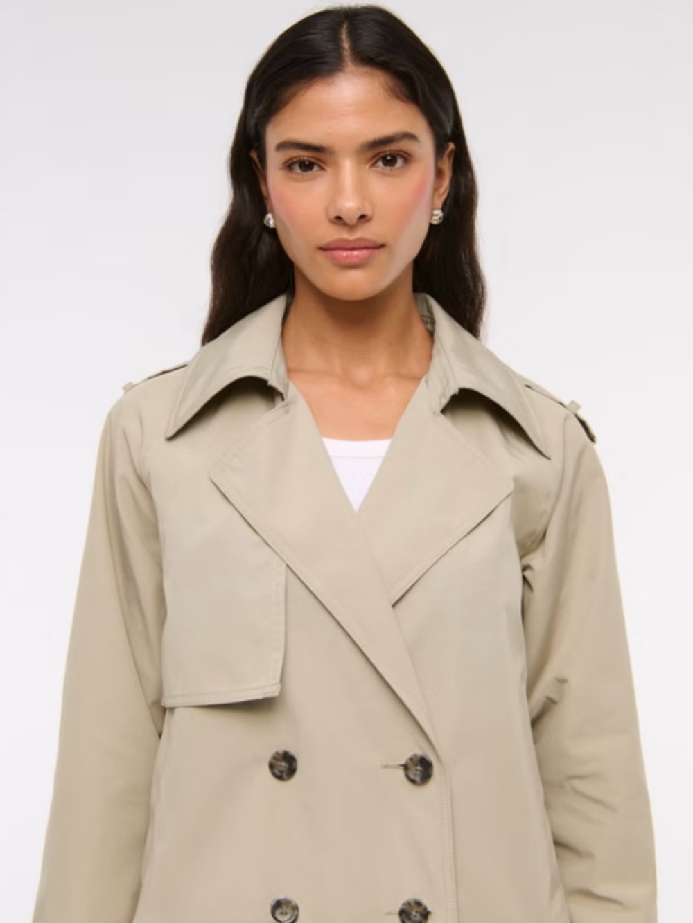 Abercrombie & Fitch Relaxed Short Trench Coat - Picture 3 of 12